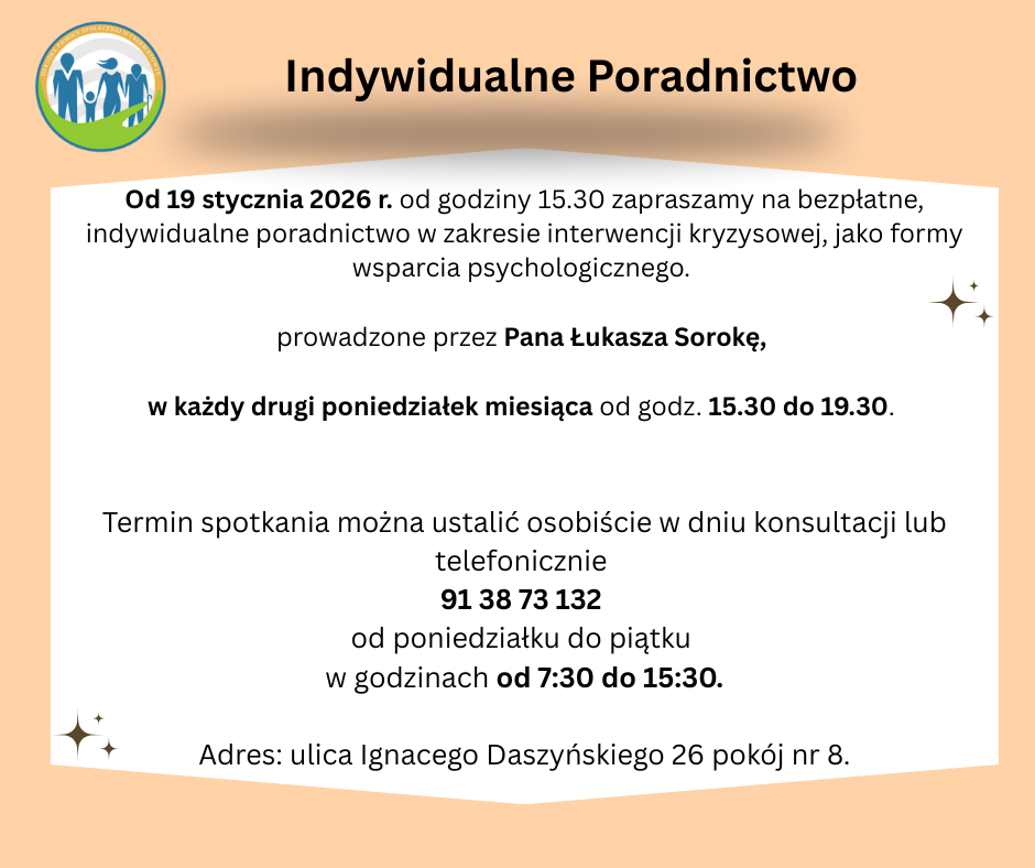  indywidualne poradnictwo w&nbsp;zakresie interwencji kryzysowej jako formy wsparcia psychologicznego