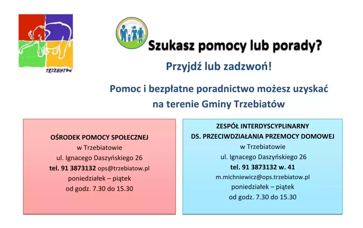 Zdjęcie do Punkty Pomocy I Bezpłatengo Poradnictwa na terenie gminy Trzebiat&oacute;w