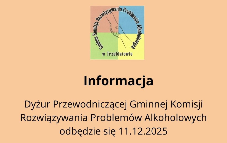 Zdjęcie do Dyżur Przewodniczącej Gminnej Komisji Rozwiązywania Problem&oacute;w Alkoholowych 