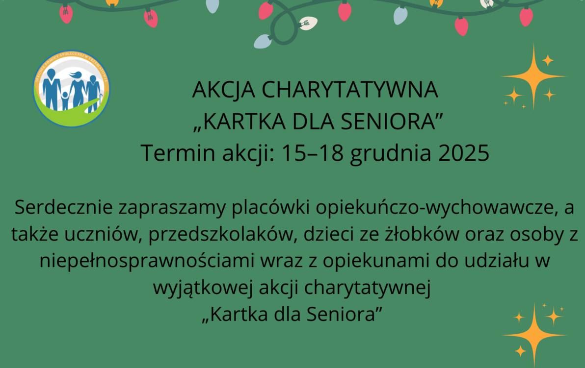 Zdjęcie do Akcja Charytatywna &bdquo;KARTKA DLA SENIORA&rdquo;
