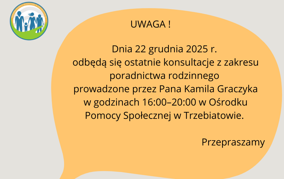 Zdjęcie do Dnia 22 grudnia 2025 r.  odbędą się ostatnie konsultacje z zakresu poradnictwa rodzinnego 