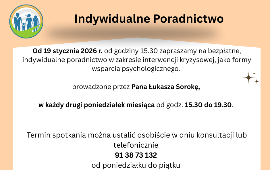 Zdjęcie do  Indywidualne Poradnictwo w zakresie interwencji kryzysowej jako formy wsparcia psychologicznego