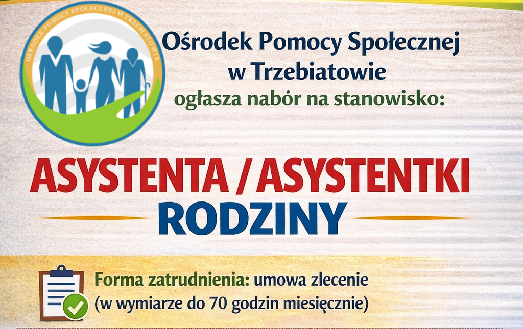 Zdjęcie do OGŁOSZENIE O NABORZE:  ASYSTENT / ASYSTENTKA RODZINY