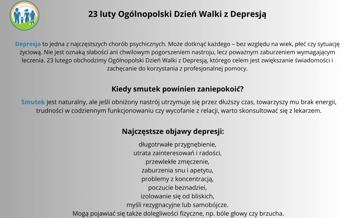 Zdjęcie do 23 lutego 2026 &ndash; Og&oacute;lnopolski Dzień Walki z Depresją