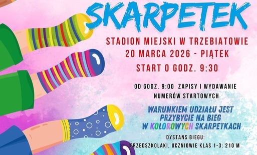 Zdjęcie do III Bieg Kolorowych Skarpet w Trzebiatowie to wyjątkowe wydarzenie &ndash; manifestacja istoty życia i najważniejszych wartości, w centrum kt&oacute;rych stoi człowiek. 
