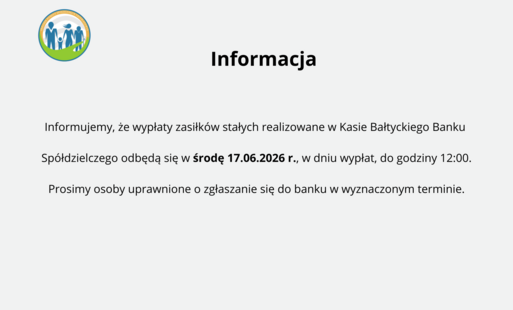 Zdjęcie do INFORMACJA - ZASIŁEK STAŁY TERMIN